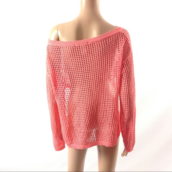 New Love Culture Sweater Size M Longsleeve Coral - Picture 3 of 5